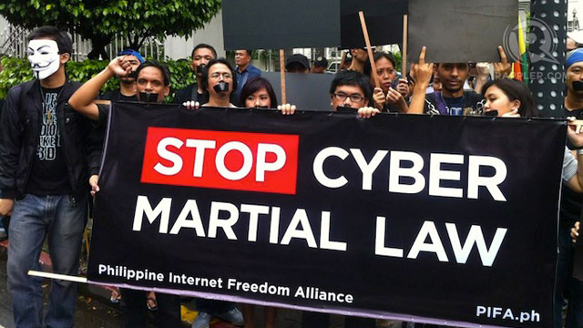 CYBERCRIME PROTESTS. Bloggers, human rights advocates and activists held protests against the Cybercrime Law in October. File photo by Purple Romero 