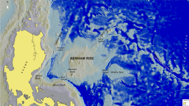 UNDERWATER PLATEAU. Found near Aurora, the 13-million hectare Benham Rise is part of Philippine territory. Screen grab from a document the Philippines submitted to UN 