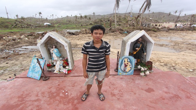 UNBROKEN FAITH. This is where a chapel used to stand. Residents are hopeful they will be able to rebuild it. Photo by Karlos Manlupig