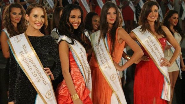 MISS PERSONALITY. Mutya Datul [second from left] after being awarded Miss Personality at a Miss Supranational pre-pageant event last August 29. Photo courtesy of Global Beauties  
