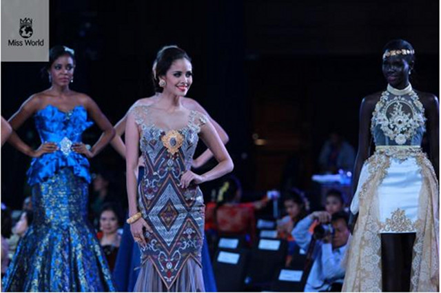 TOP MODEL. Megan Young wins the pageant's modeling challenge wearing the creation of Indonesian Princess Ayu Mirah Suardhana. Photo from www.missworld.com