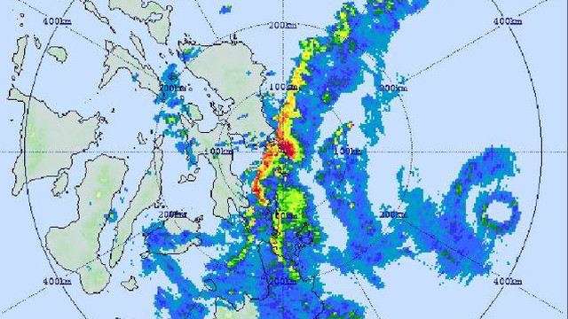 BRACING FOR THE WORST. In some provinces in Visayas and Mindanao, more than half of cities, municipalities and barangays are prone to landslides and flooding even as typhoon Yolanda hits the regions. Image from PAGASA