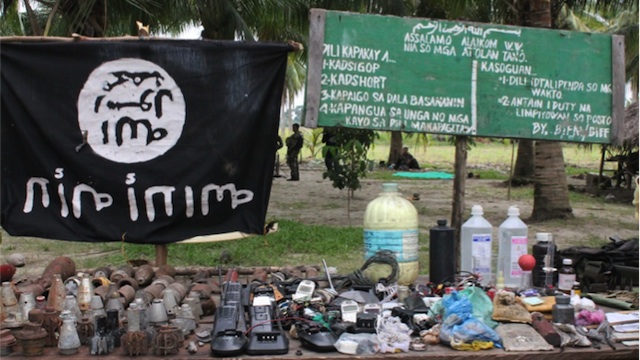 BLACK FLAG: Al Qaeda's black flag found in a BIFF camp in Maguindanao