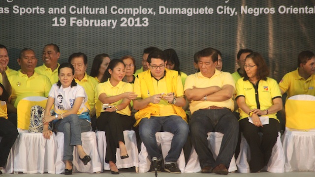 AND THEN THERE WERE THREE. With most of the candidates unable to attend because of the bad weather, candidates Jamby Madrigal, Bam Aquino, and Grace Poe still managed to represent the administration-endorsed coalition. Photo by Kimberly Grace Limpahan