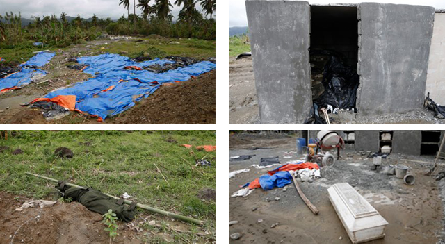 Bodies lie at the New Bataan Public Cemetery on Christmas, 21 days after typhoon Pablo killed more than a thousand. Photos by Kiri Dalena 25 Dec 2012.