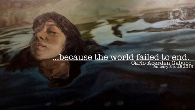 DROWNING. The exhibit invitation featuring 'Imponderables' by Carlo Gabuco