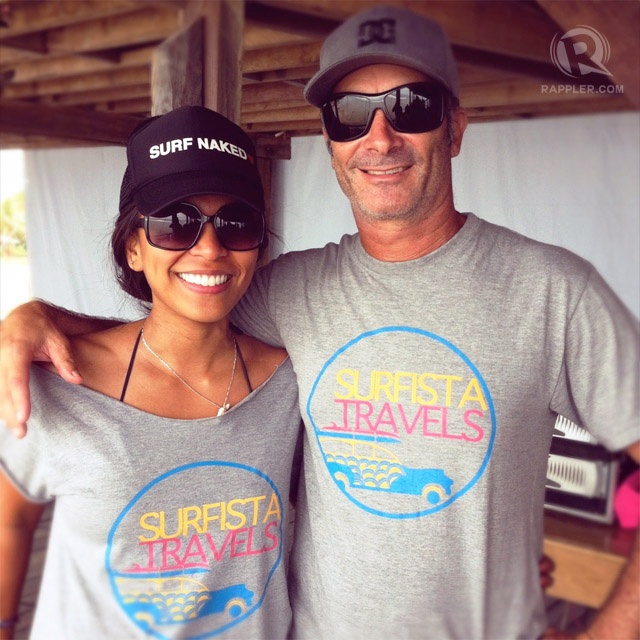 EVENT COMMENTATORS. With Gerry Degan, friend and owner of Sagana Resort located in front of Cloud Nine. Photo from Elaine Abonal