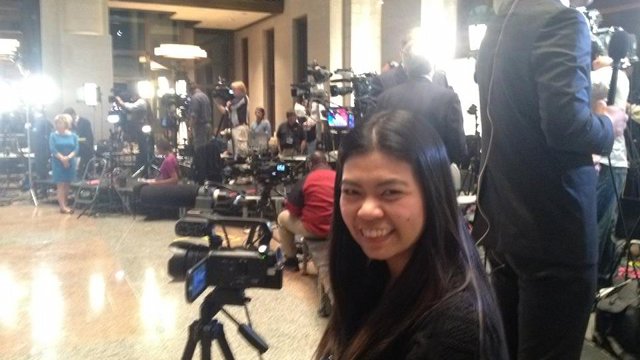IN THE MIDDLE OF ACTION: At the Ohio State House on Election Night