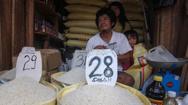 A rice vendor in Bongao, Tawi-Tawi says the price increased from P680 per sack to P770 per sack after the conflict in Sabah erupted. He added that they choose to buy rice in Sabah because it is cheaper and more accessible. Rappler/Karlos Manlupig