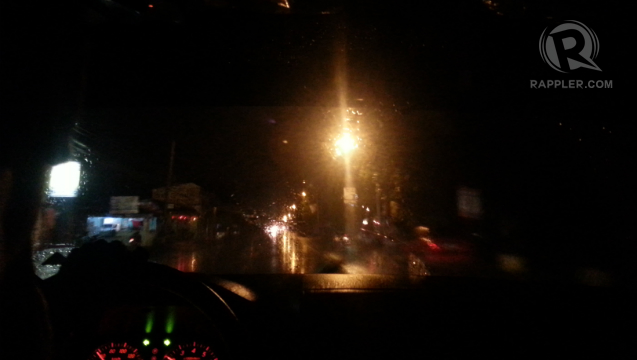 SLIPPERY ROAD. A road in Candon, Ilocos Sur at 8 pm Thursday, October 31. Photo by Faye Sales