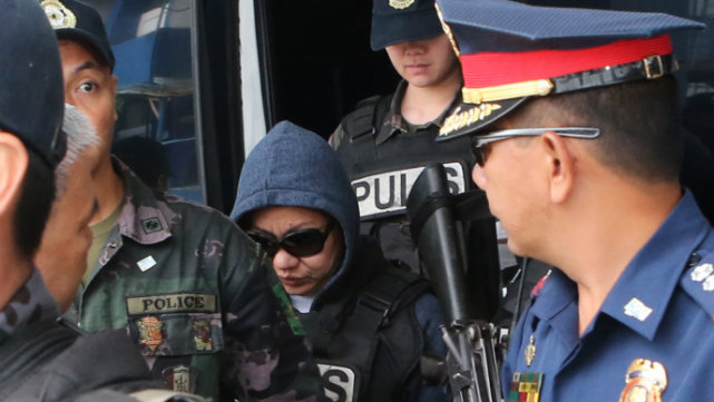 GUILTY. Janet Napoles is sentenced to life in prison for illegally detaining Benhur Luy. Photo from PNP-PIO