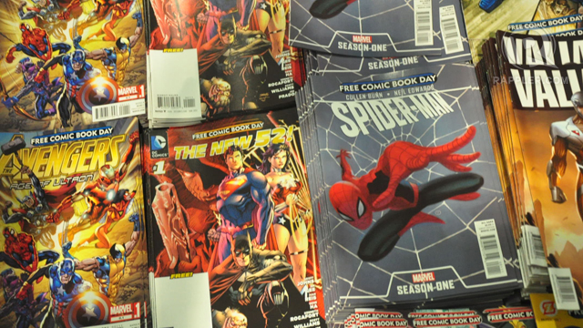 FREE FOR ALL. Some of the free comics given away at Free Comic Book Day. Photo by Jerald Uy