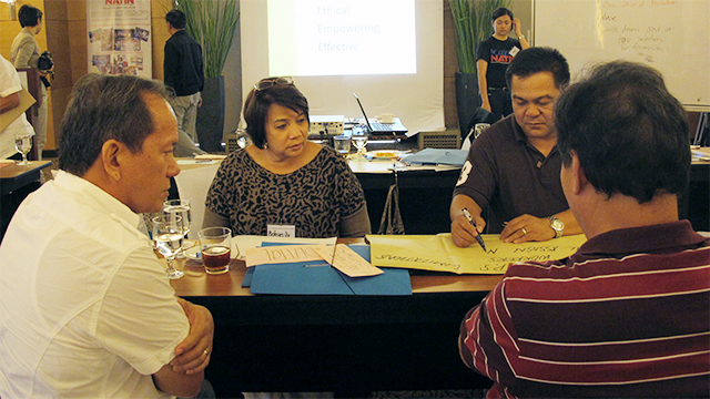 Participant  Mayors and Councilors engaged in a group discussion on their local health problems to come up with solutions frame