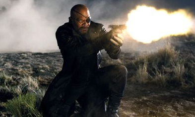 FIRE OF FURY. Samuel Jackson plays Nick Fury, the one who called the super heroes together to form the Avengers