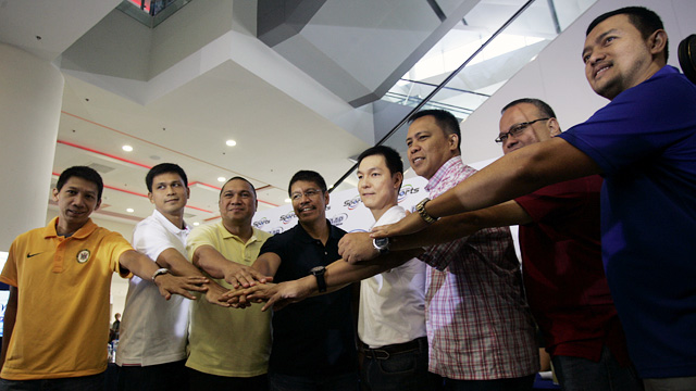 LET THE GAMES BEGIN. Coaches pose for posterity before the UAAP wars begin. Photo by Rappler/Josh Albelda.