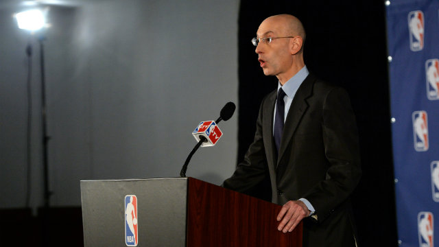 NBA Commissioner Adam Silver speaks during a press conference where he announced that the NBA is banning Los Angeles Clippers owner Donald Sterling. Photo by Justin Lane/EPA