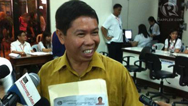 PLATFORM: RAILWAYS. Disqualified in previous elections, Aeric Bernardino now wants to be senator to improve the country's train system. Photo by Reynaldo Santos Jr