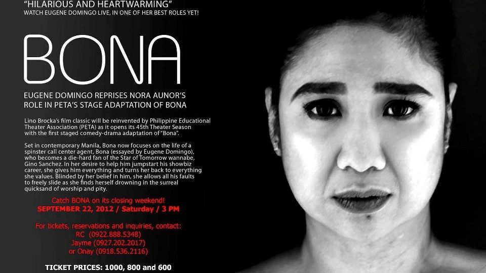 THEATER QUEEN. Eugene Domingo is Best Actress in a Non-Musical Production. Image from the Eugene Domingo Facebook page
