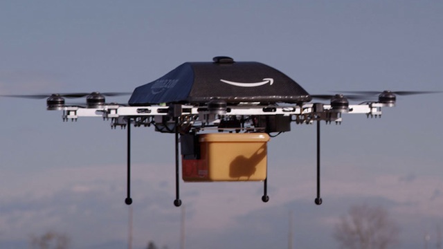 The "octocopter" delivery drone in action | Image courtesy Amazon