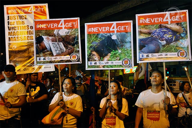 NEVER FORGET. The participants vow to make the protest an annual event until the victims get justice. Rappler file photo