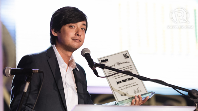 Jose Mari Chan's son Joe accepts the award in his father's behalf