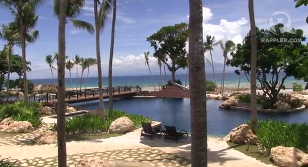 THE BREATHTAKING VIEW OF Lamon Bay from the al fresco part of the clubhouse