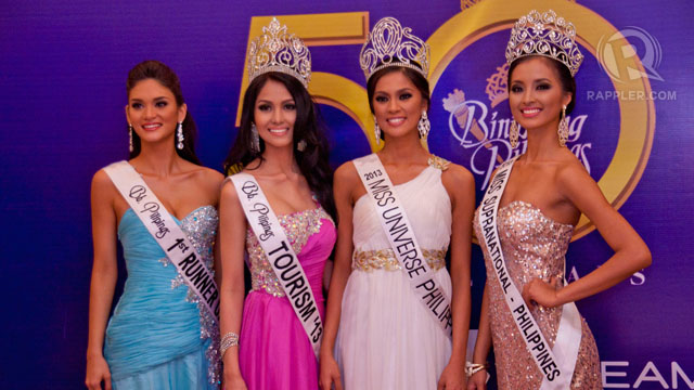 THE NEW QUEENS. The top 4 winners are (from left to right) Pia Wurtzbach, Joanna Cindy Miranda, Ariella Arida and Mutya Datul. All photos by Andrew Robles