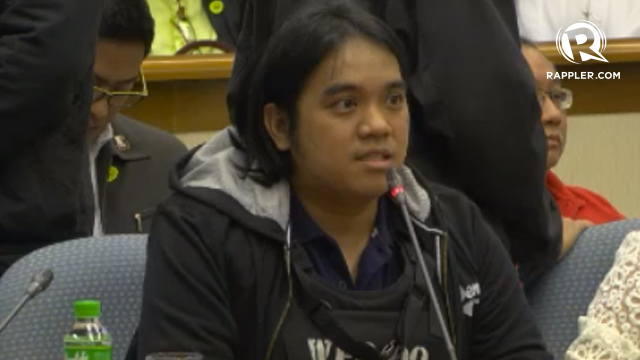 SURPRISE APPEARANCE. State witness Benhur Luy appears unexpectedly at the Senate blue ribbon committee hearing on the pork barrel scam September 12. Screengrab from Rappler livestream