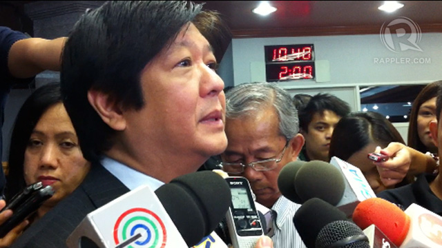 NON-ISSUE. Sen Ferdinand Marcos Jr comes to the defense of Sen Vicente Sotto III in the plagiarism issue. File photo 
