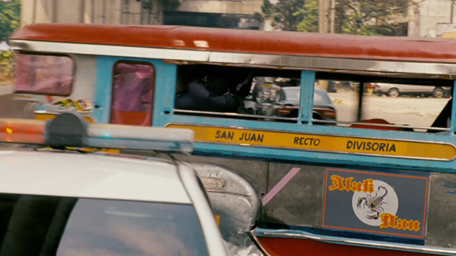 A police car smashes onto a Divisoria bound jeepney.
