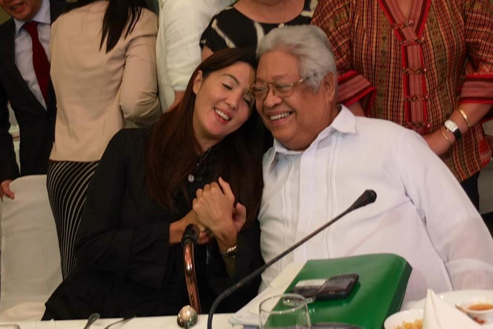 TIRED BUT HAPPY. After 14 long years, the battle has been won. Photo from Sen. Cayetano's Facebook page.
