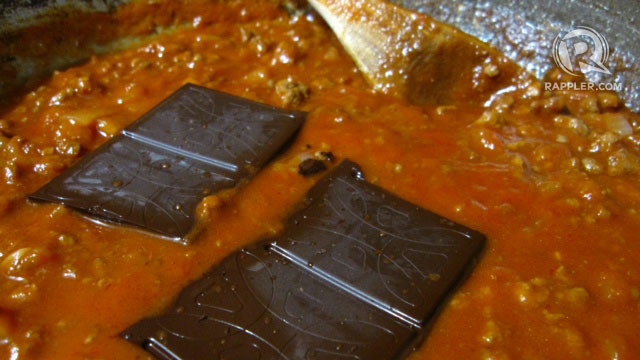 HAPPY INGREDIENT. Adding chocolate gives a whole new twist to this pasta dish