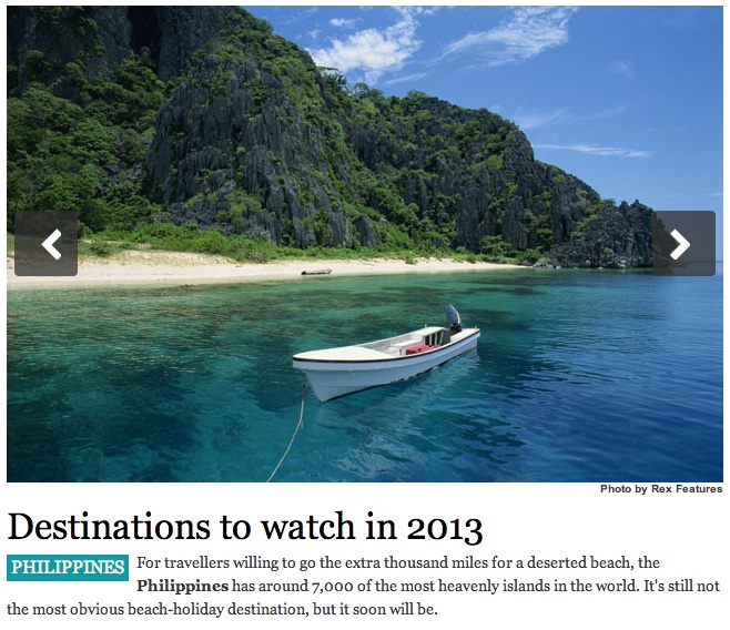 Screenshot of Conde Nast Traveller article 