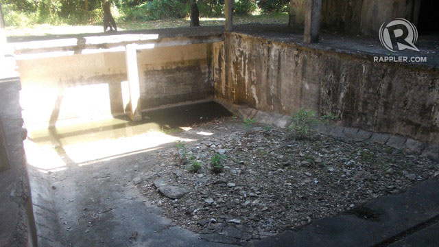 What was once a swimming pool in the former American headquarters on Corregidor