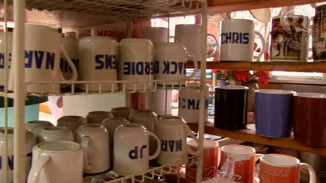 PERSONAL TOUCH. Those who come back regularly have their names stenciled on cups. Servers also remember each one's coffee preference.