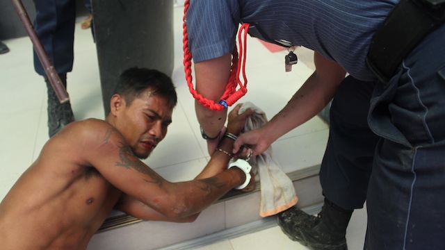 Several unarmed protestors were arrested by security forces