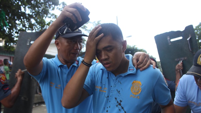 Policemen were injured in the scuffles with residents