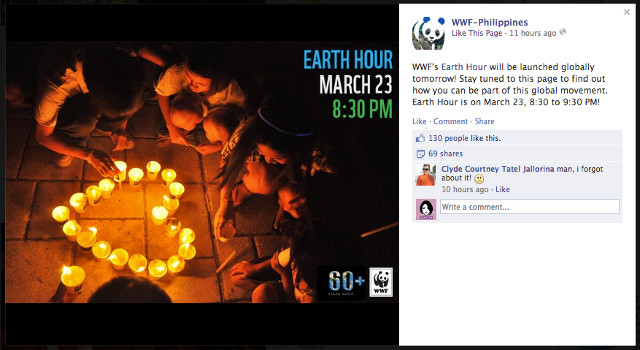 Screen shot from Facebook