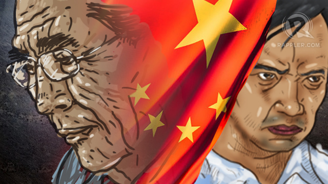SENATE CLASH. Senate President Juan Ponce Enrile and Sen Antonio Trillanes battled it out over China. Graphic by Emil Mercado