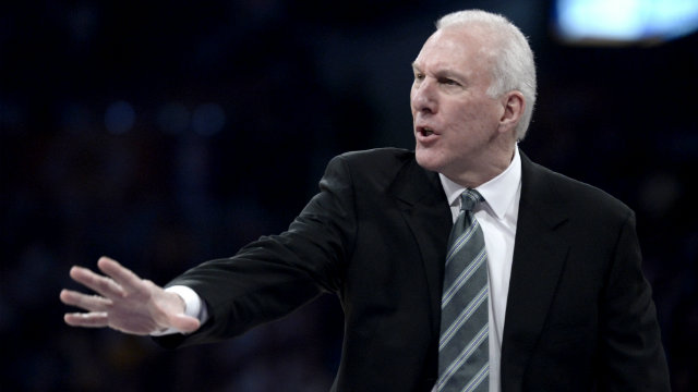 REMEMBER THE ALAMODOME. Spurs coach Gregg Popovich hasn't won less than 50 games in a full season during his 18-year tenure with the team. File photo by Paul Buck/EPA