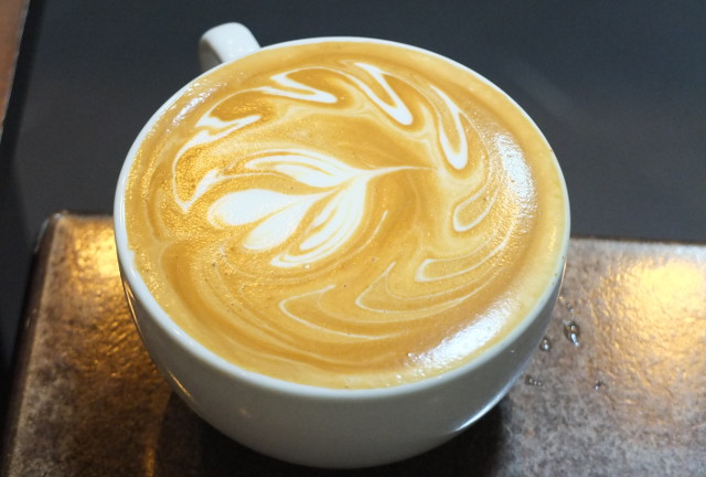 LATTE ART. Selina showed how to make these fanciful shapes in your coffee using milk , a swan-necked pot and precise arm movements. Photo by Pia Ranada