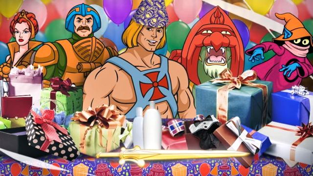 GRAYSKULL POSSE. He-man with Teela, Man-at-Arms, Battle Cat and Orko. Fan art from the He-man Facebook page