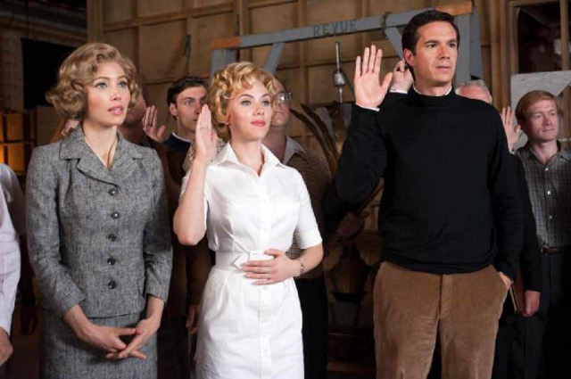 'PSYCHO' CAST. Jessica Biel as Vera Miles, Scarlett Johansson as Janet Leigh, and James D'Arcy as Anthony Perkins