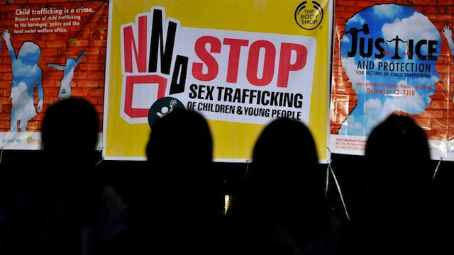 HUMAN TRAFFICKING. Filipino children, some of whom fall prey to pedophiles worldwide, campaign against the sex trade. File photo from AFP HUMAN TRAFFICKING. Filipino children, some of whom fall prey to pedophiles worldwide, campaign against the sex trade. File photo from AFP