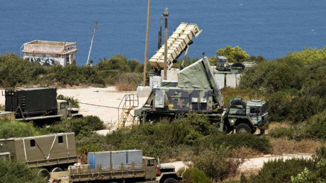 A missile is positioned in the Mediterranean coastal city of Haifa, north of Israel. Photo from AFP