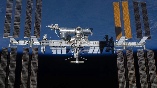 SPACE STATION. The International Space Station (ISS) as photographed from the space shuttle Endeavour on May 29, 2011. Image courtesy NASA