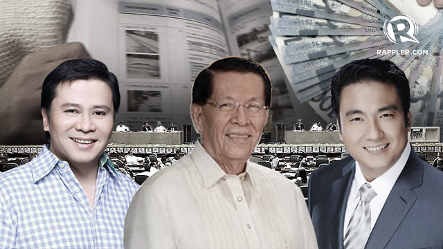 SUKI TO NAPOLES. The COA report shows that senators Jinggoy Estrada, Juan Ponce Enrile, and Bong Revilla were patrons of Napoles NGOs. Graphic by Rappler