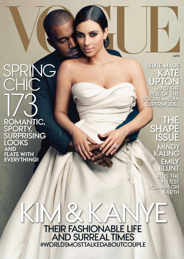 MOST TALKED ABOUT COUPLE. Kanye and Kim finally land a US Vogue cover. Photo from Vogue.com