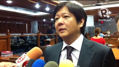 SK REFORM PROPONENT. Senator Ferdinand 'Bongbong' Marcos. File photo by Ayee Macaraig 