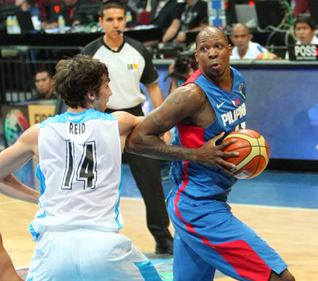 TOWER OF POWER. Gilas stalwart Marcus Douthit says he supports any move that strengthens Team Pilipinas. Photo by Nuki Sabio